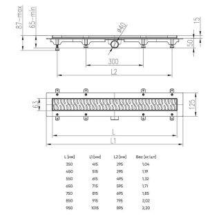 Душевой лоток (трап) Veconi Medium 750 Чехия